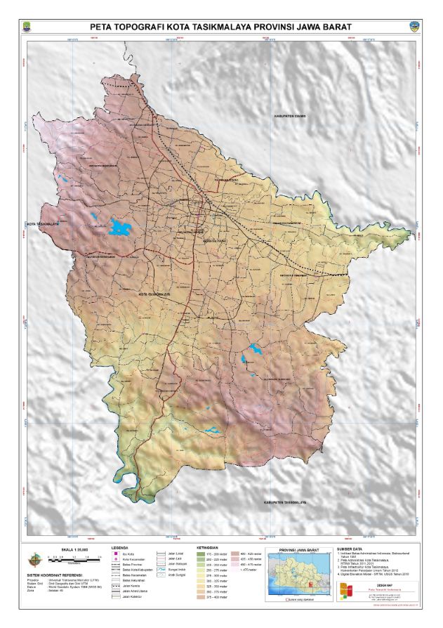 contoh peta topografi kota tasikmalaya