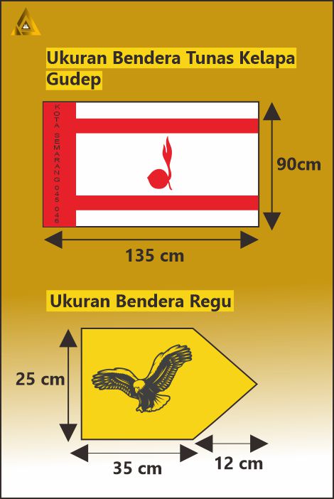 aturan ukuran bendera tunas kelapa dan regu gugus depan atau gudep pramuka